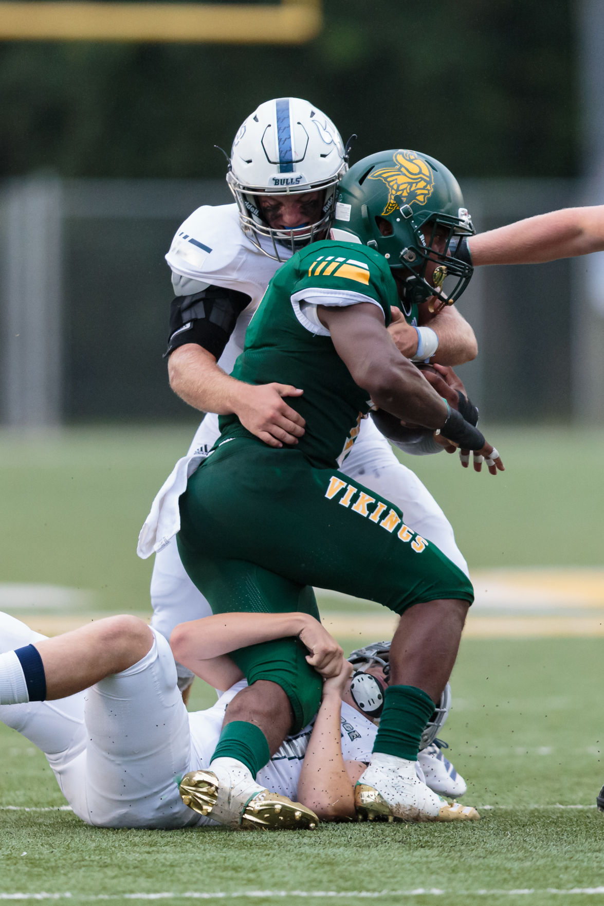 The Ragin' Bulls come from behind in the Battle of the Horns to defeat the Vikings 27-20.